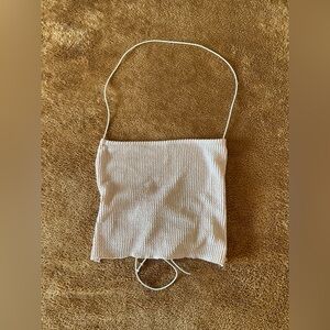 Beige top with adjustable strings on back